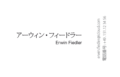 日本の名刺：プロによる翻訳, デザイン, 印刷 - id: 1678 | パートナーバージョン1