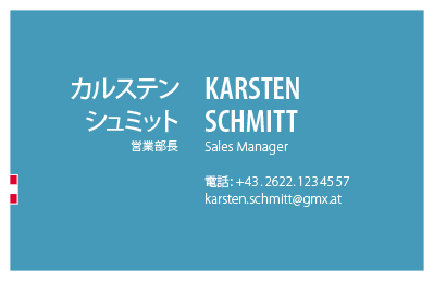 Japanese Business Card: Translation, Design, Print, Austria - id: 1679 | 